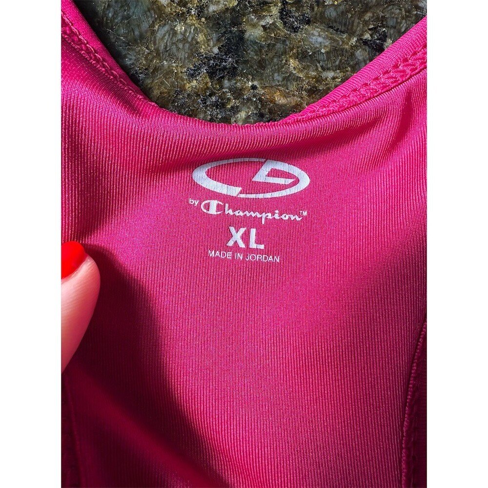 Champion Tank Top Womens XL Pink Colorblock Racerback Built-In Bra - Picture 8 of 10